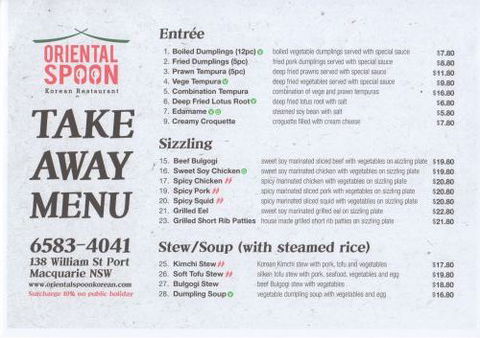 Oriental Spoon Korean Restaurant - Accommodation ACT 0